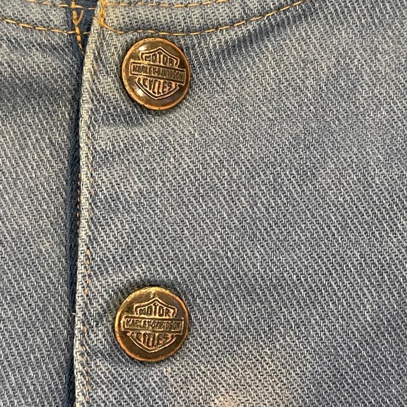 Vintage Made USA Harley Davidson Mens Long Sleeve Henley Shirt Blue HOG 3XL - Picture 10 of 16